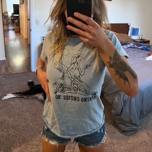 Vintage baby blue xs tee 80s